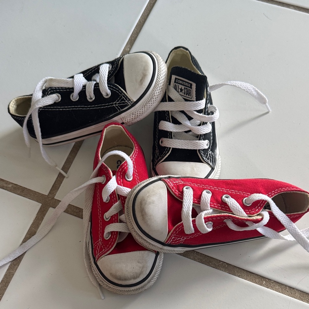 Converse Kids Black and Red Sneakers